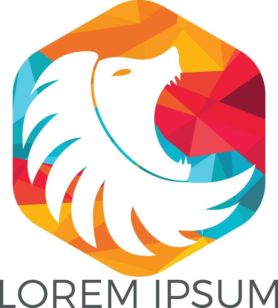 Lion head logo vector. Wild lion head graphic illustration. vector