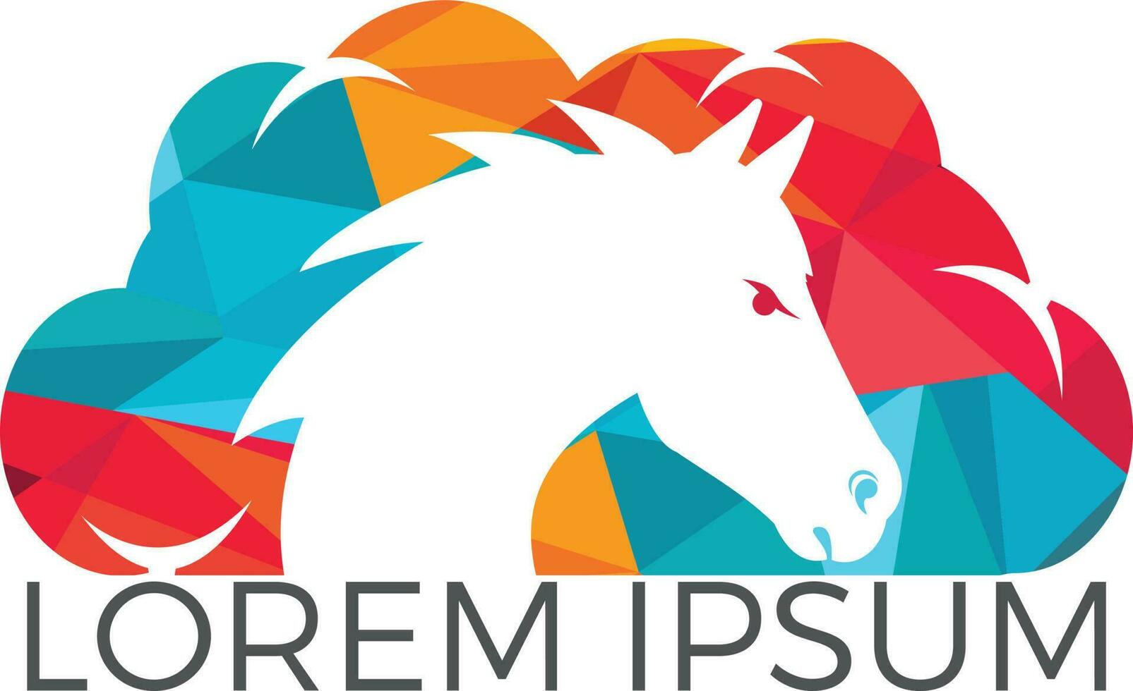 Horse head and cloud logo design. vector