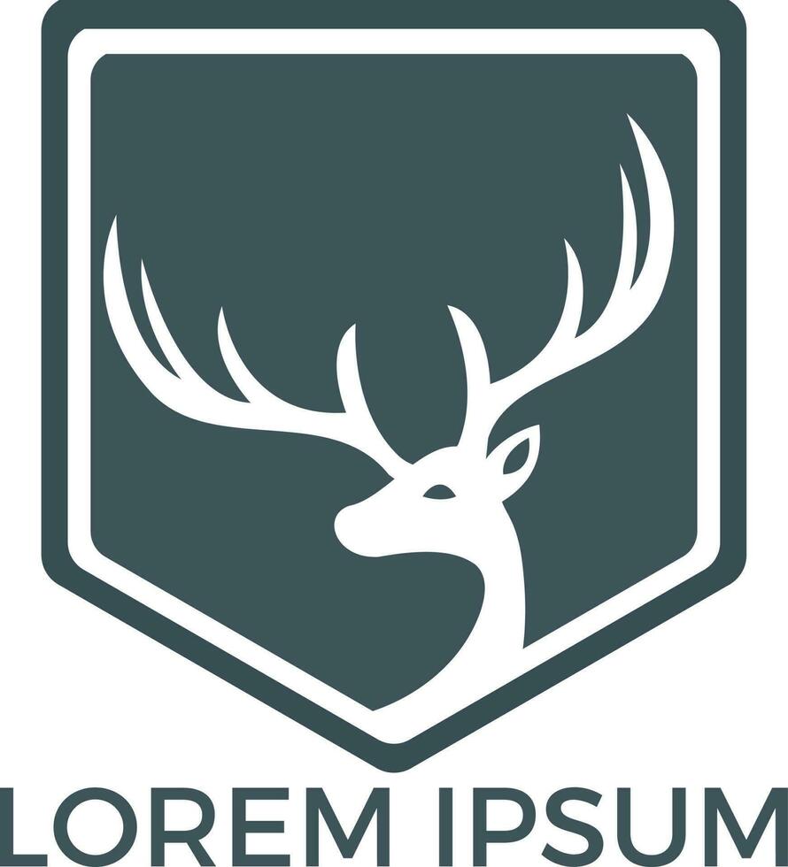 Deer Logo Design. Artistic vector silhouette of a deer. Creative idea of a wild animal icon.
