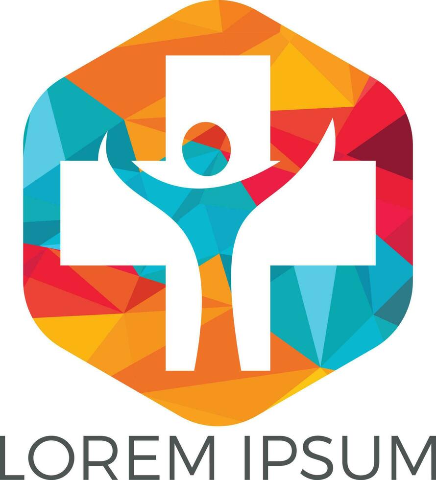 Abstract medical vector logo design. Illustration design of logotype cross health symbol.
