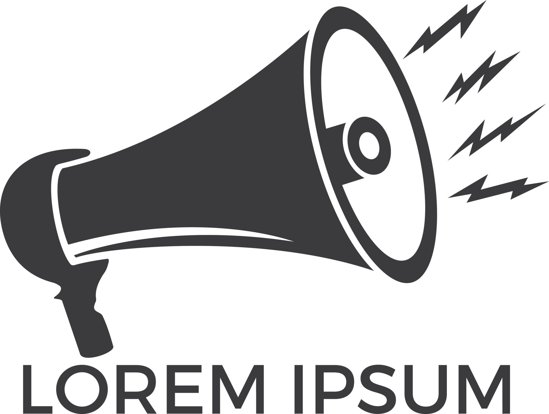 Megaphone logo design. Loud media logotype icon. Speak up logo icon