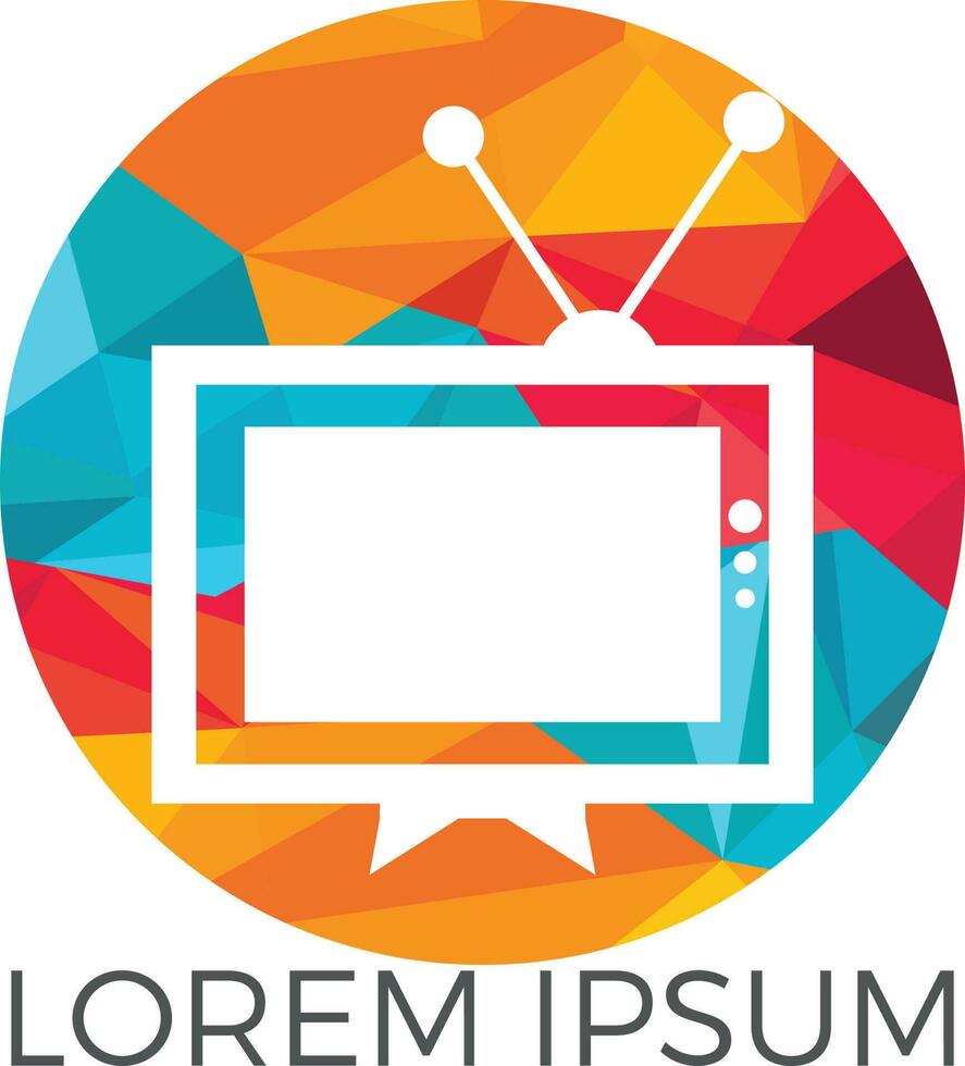 TV vector logo design template.