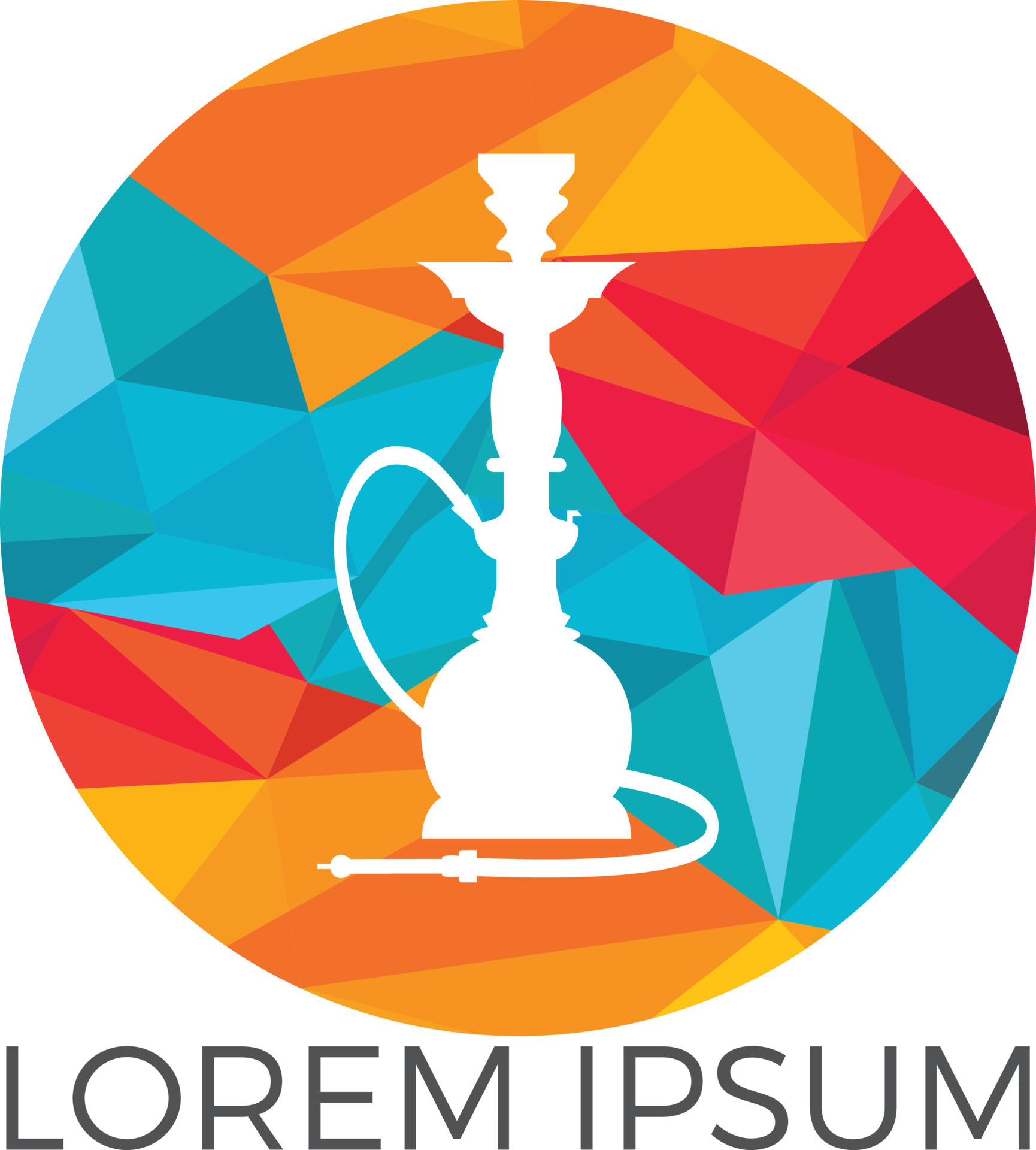 Hookah logo design. Vintage sheesha logo. Lounge cafe emblem. Arabian