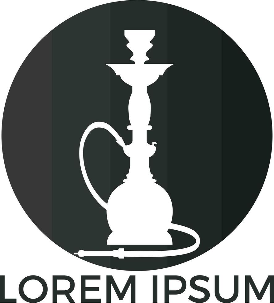 diseño del logotipo de la cachimba. logotipo antiguo de sheesha. emblema de la cafetería lounge. barra árabe o casa, plantilla de diseño de vector de tienda.