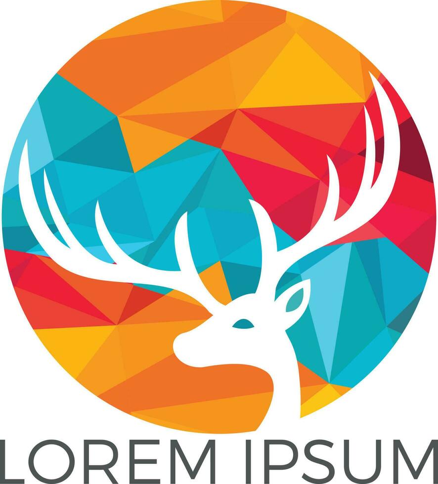 Deer Logo Design. Artistic vector silhouette of a deer. Creative idea of a wild animal icon.