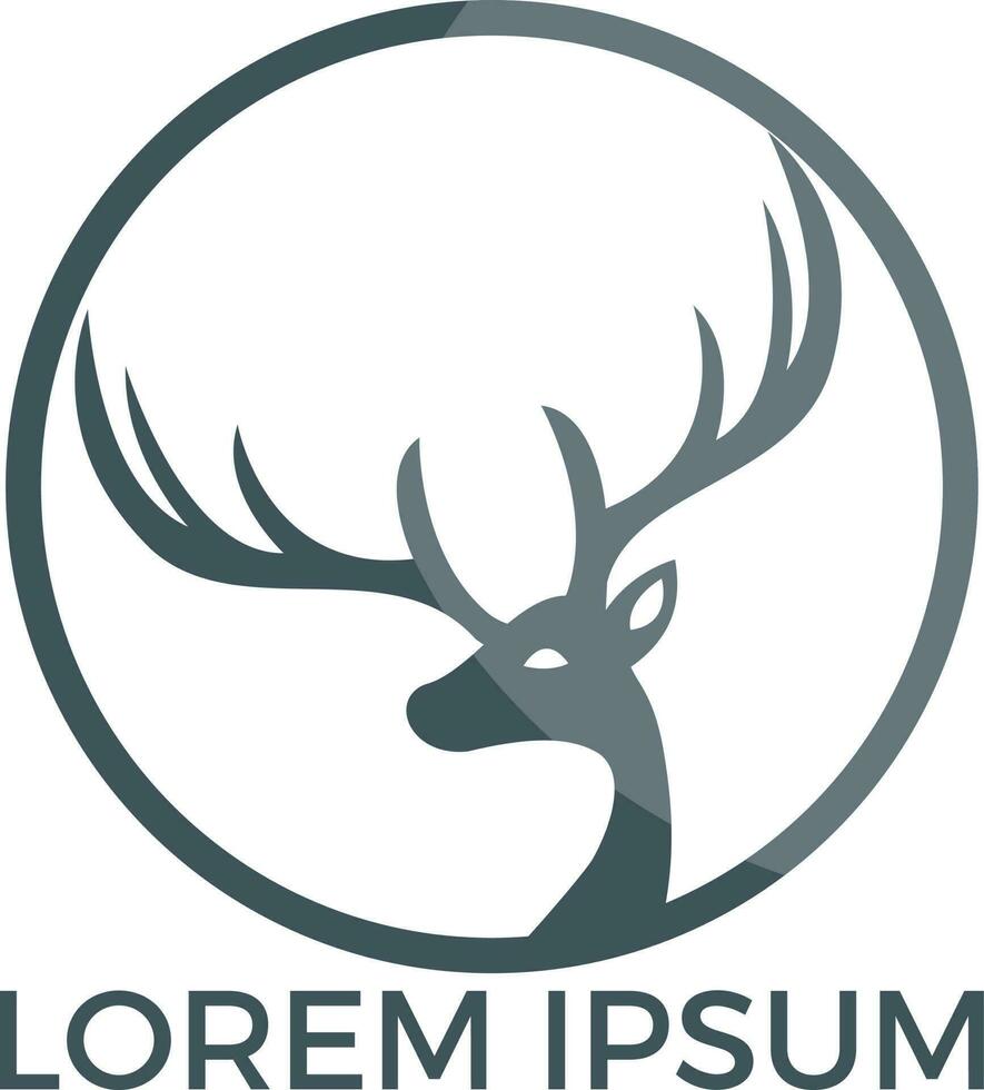 Deer Logo Design. Artistic vector silhouette of a deer. Creative idea of a wild animal icon.