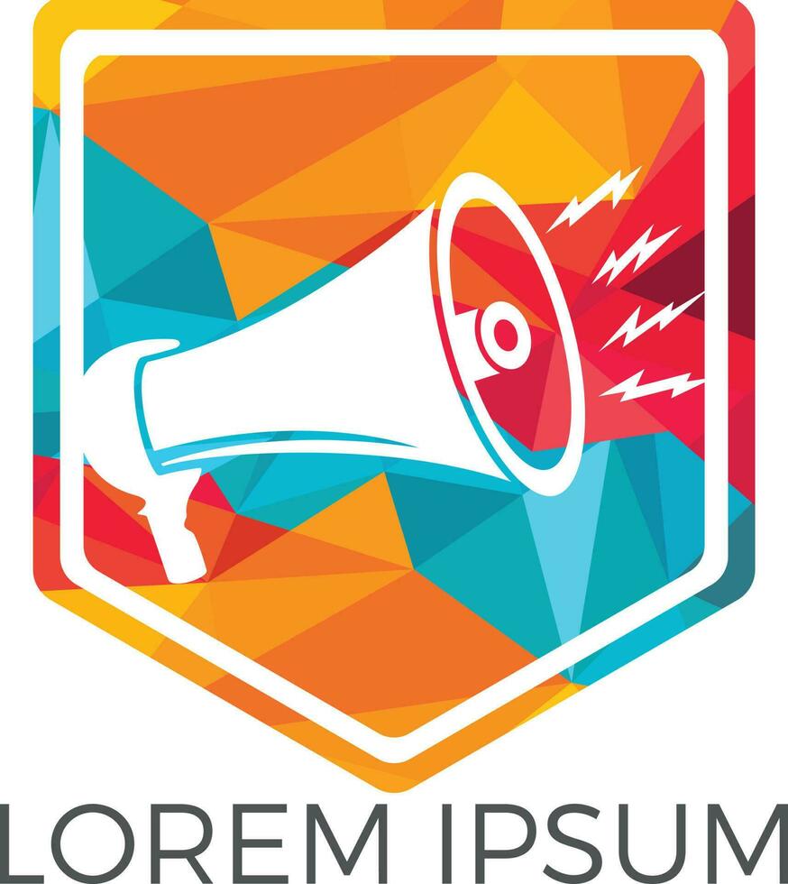Megaphone logo design. Loud media logotype icon. Speak up logo icon design. vector