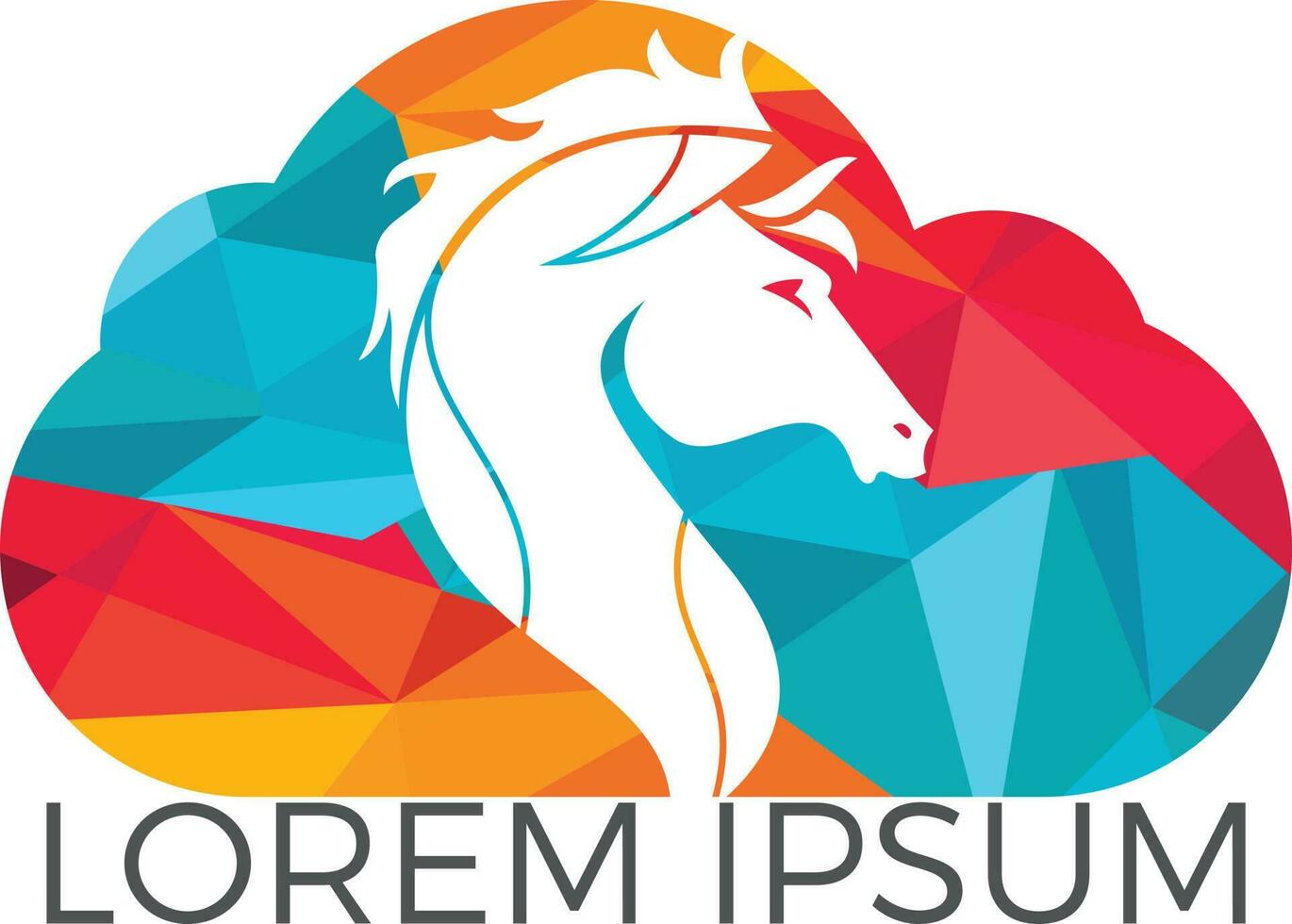 Cloud and horse logo design. vector