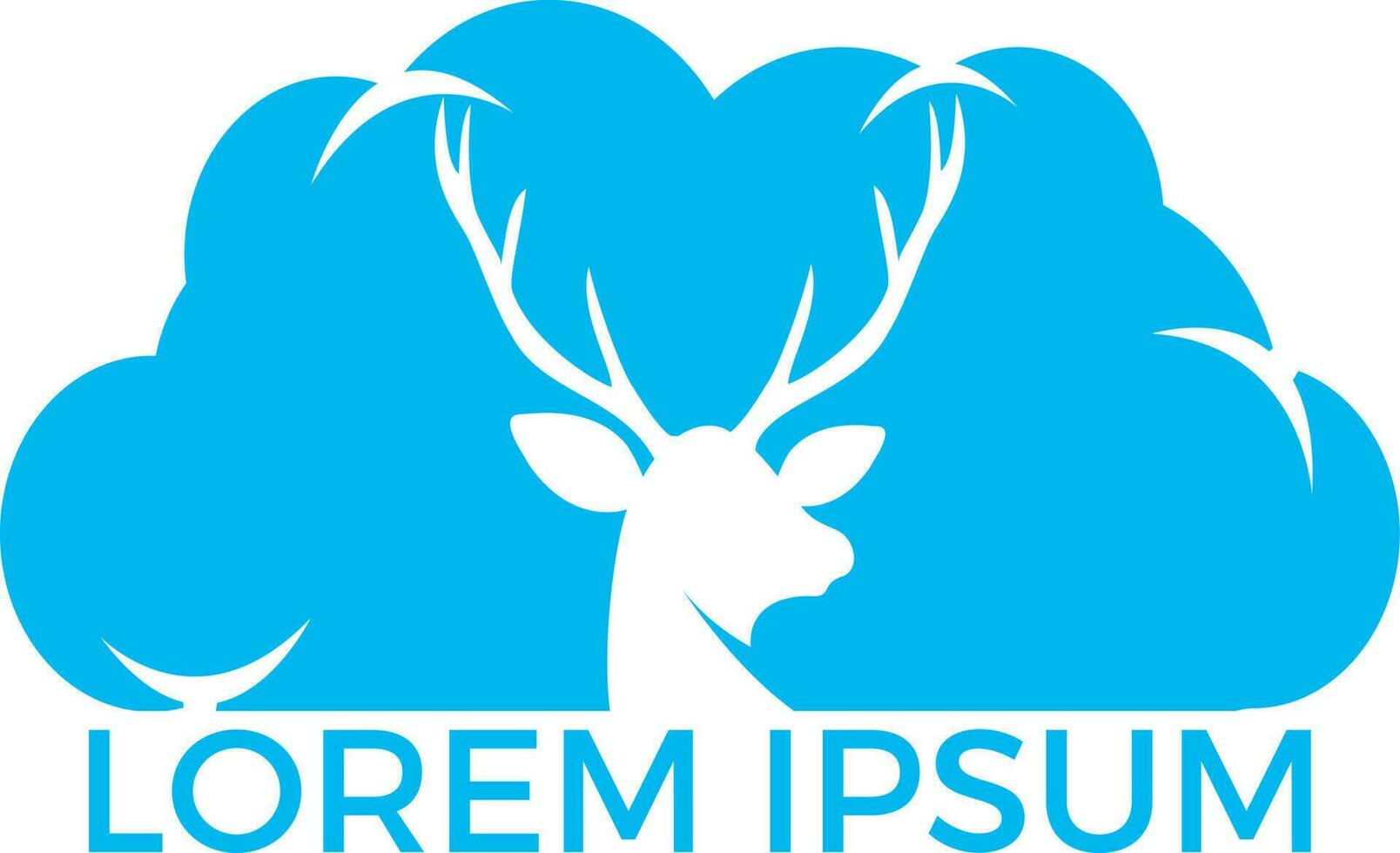 Deer cloud shape logo design. Creative elk vector logo design.