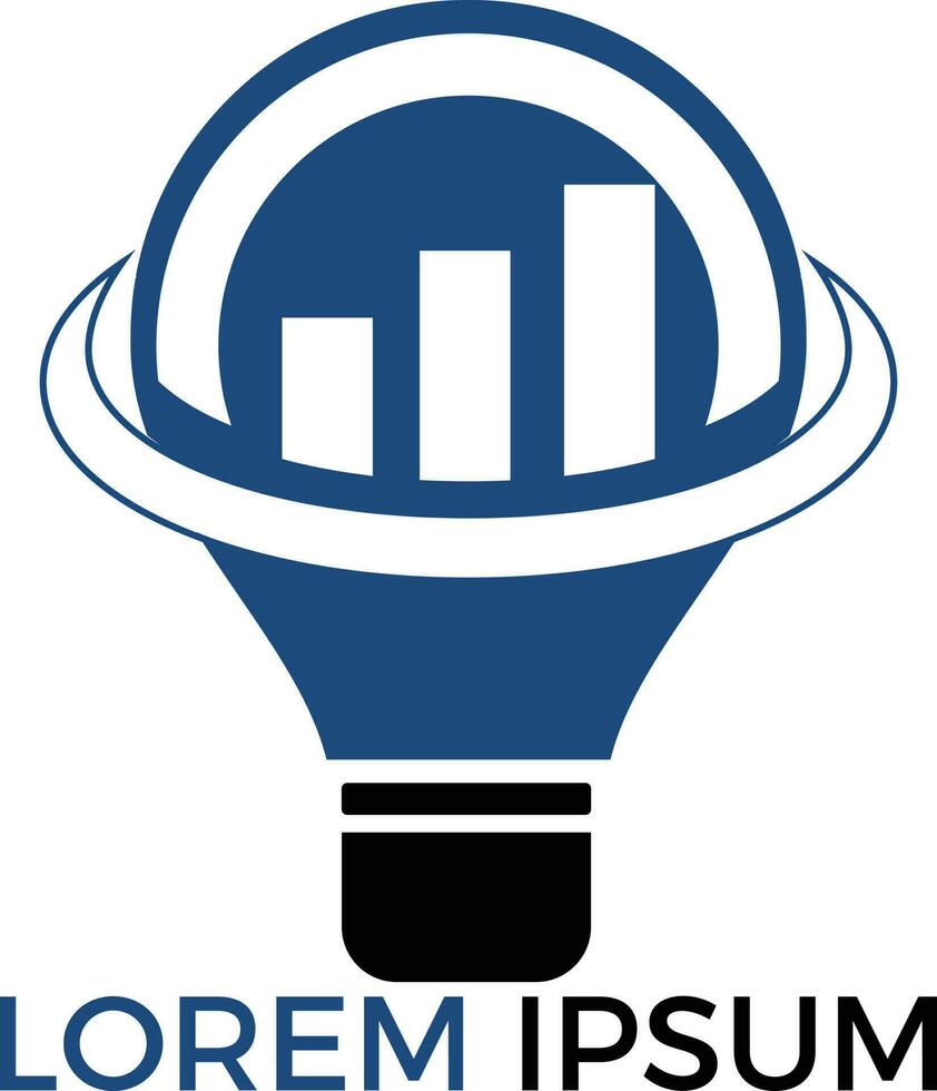 Bulb lamp with arrow logo design. Marketing Logo with Bulb. Innovation idea symbol logo template. vector