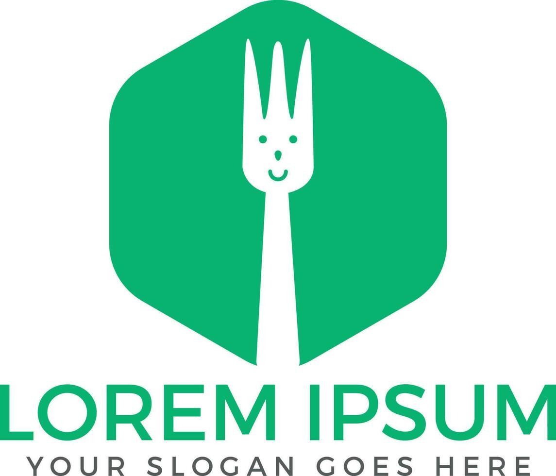 Fork icon food vector logo design.
