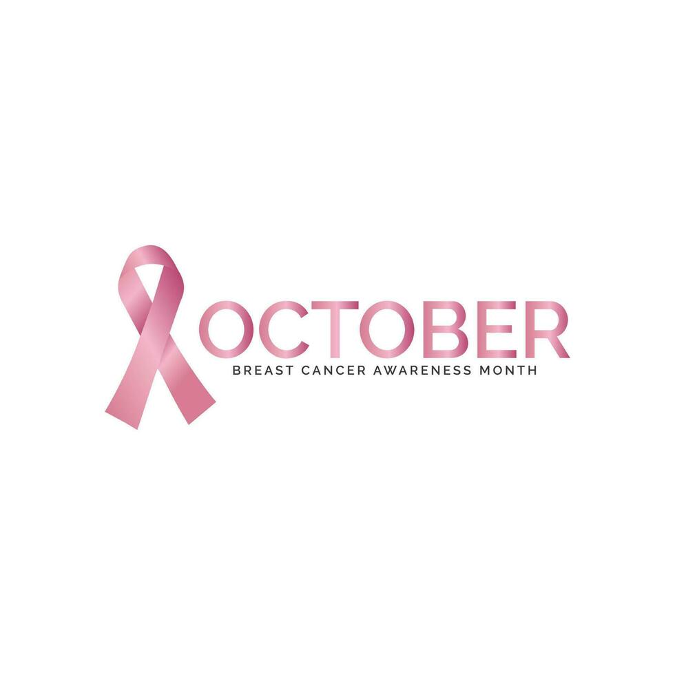 Breast cancer October awareness month campaign design. Vector illustration isolated on white background.  Breast cancer awareness program vector template design.