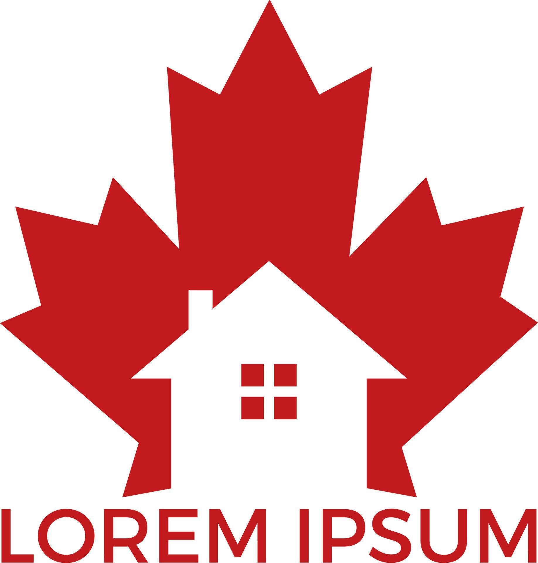 Maple leaf real estate vector logo. Maple leaf home icon. 11715431