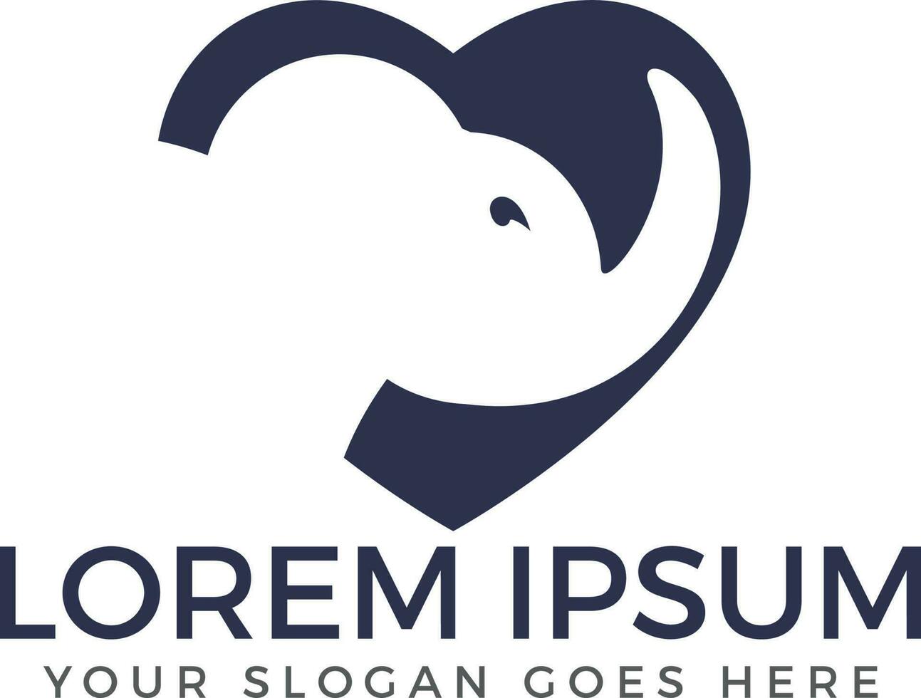 Simple modern elephant logo vector design.