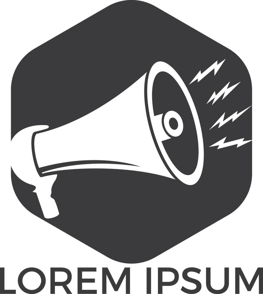 Megaphone logo design. Loud media logotype icon. Speak up logo icon design. vector