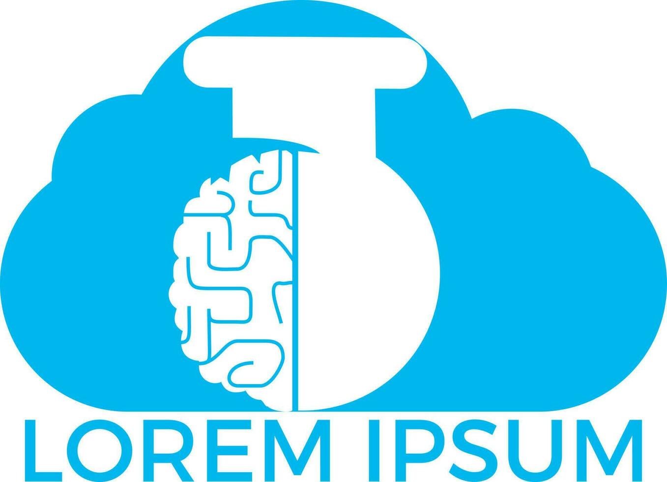 Cloud Brain lab logo design. vector