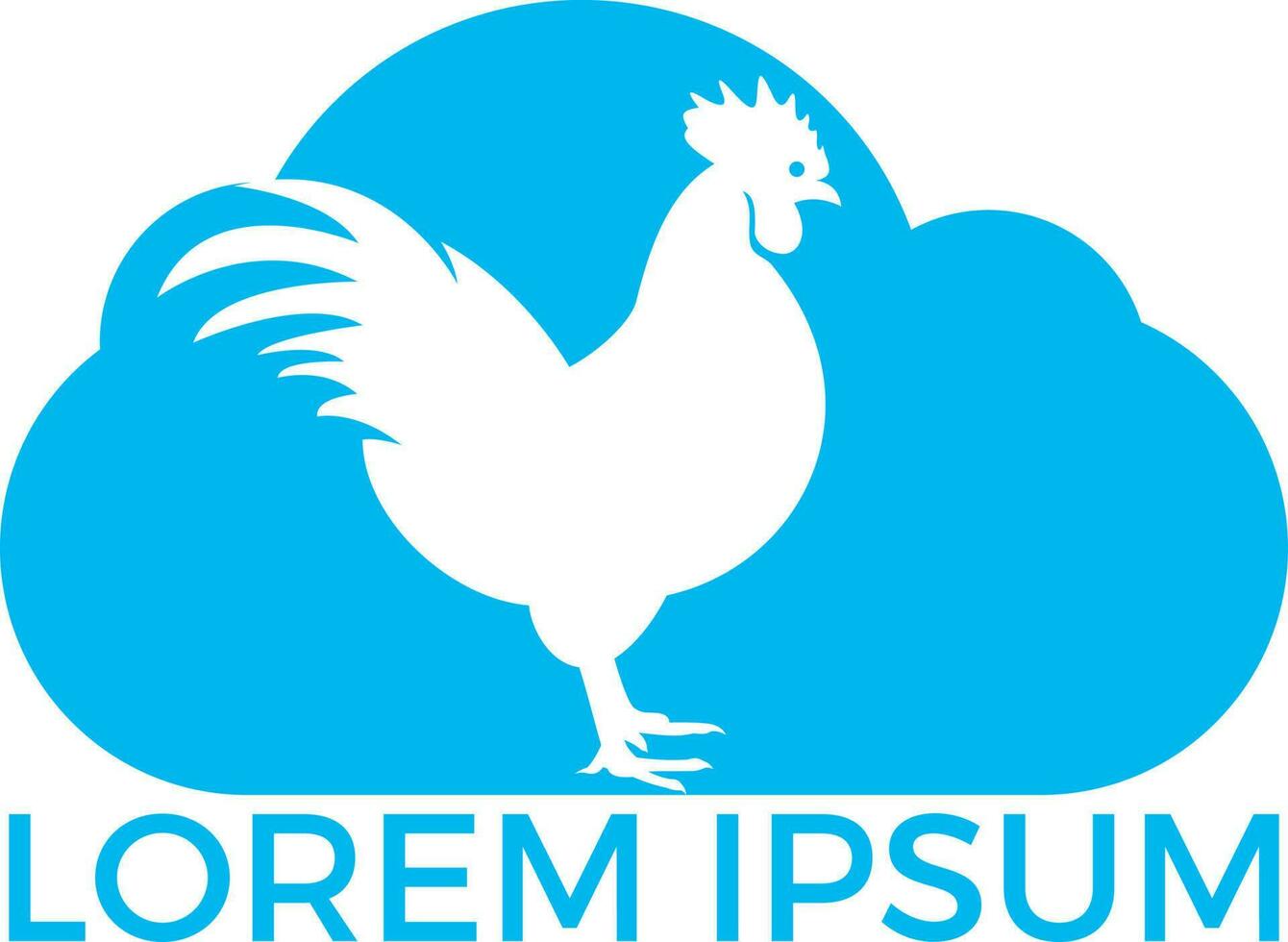 diseño de logotipo vectorial de gallo y nube. vector