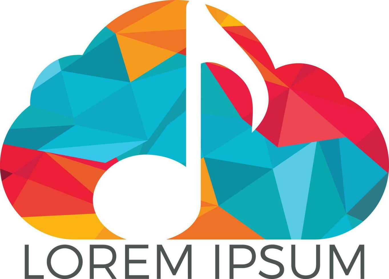 Cloud music vector design. Musical note in Cloud icon vector design. Logo concept for musical company and mobile app.