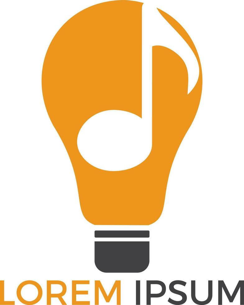 Creative music note sign and light bulb symbol. Creative idea and musical symbol. vector