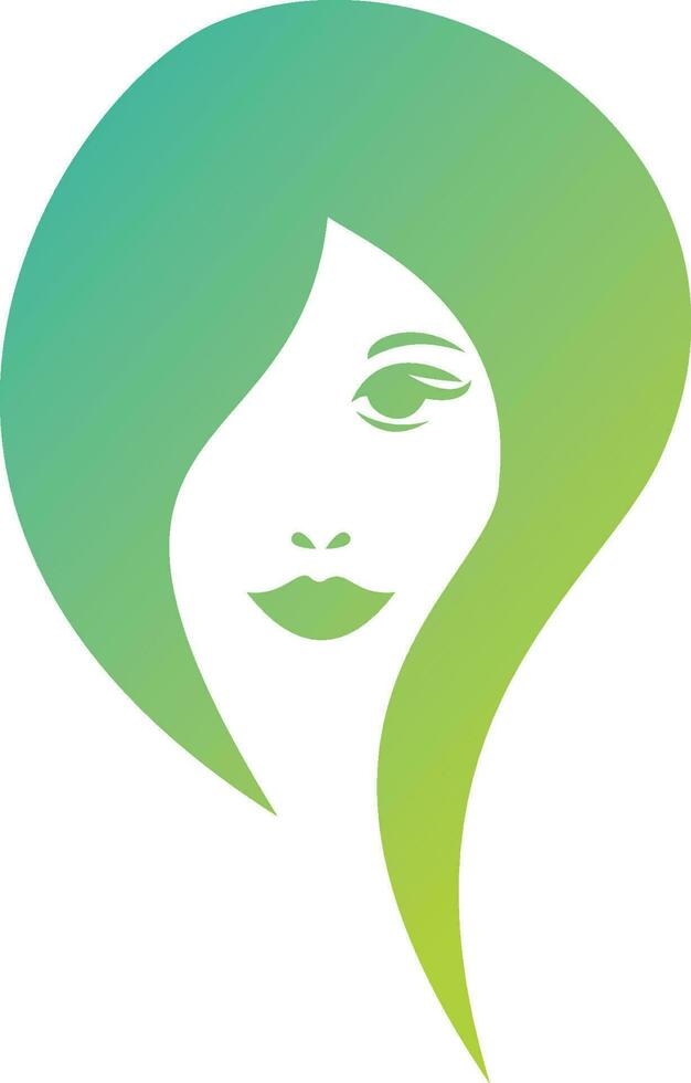 Beautiful woman face logo design template. Abstract design concept for beauty salon, massage, magazine, cosmetic and spa. vector