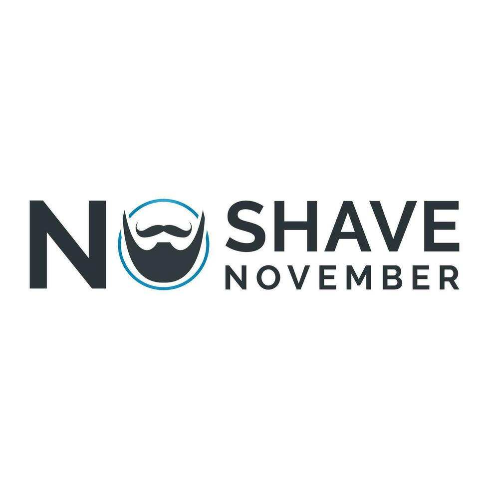 No Shave November Typographic Vector Design. Vector poster or banner for no shave social solidarity November event against man prostate cancer campaign.