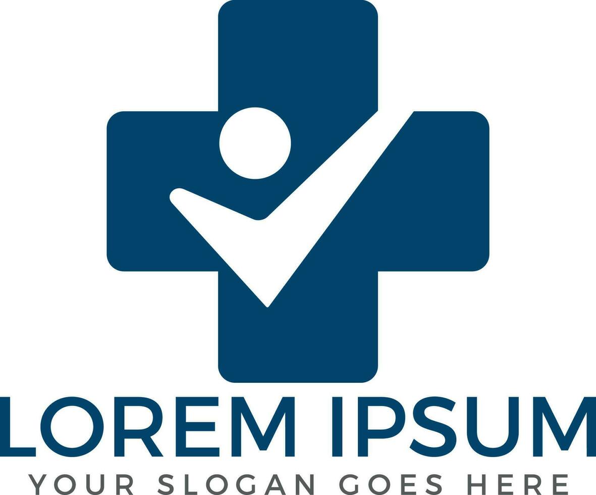 Cross medical center and health logo design. vector