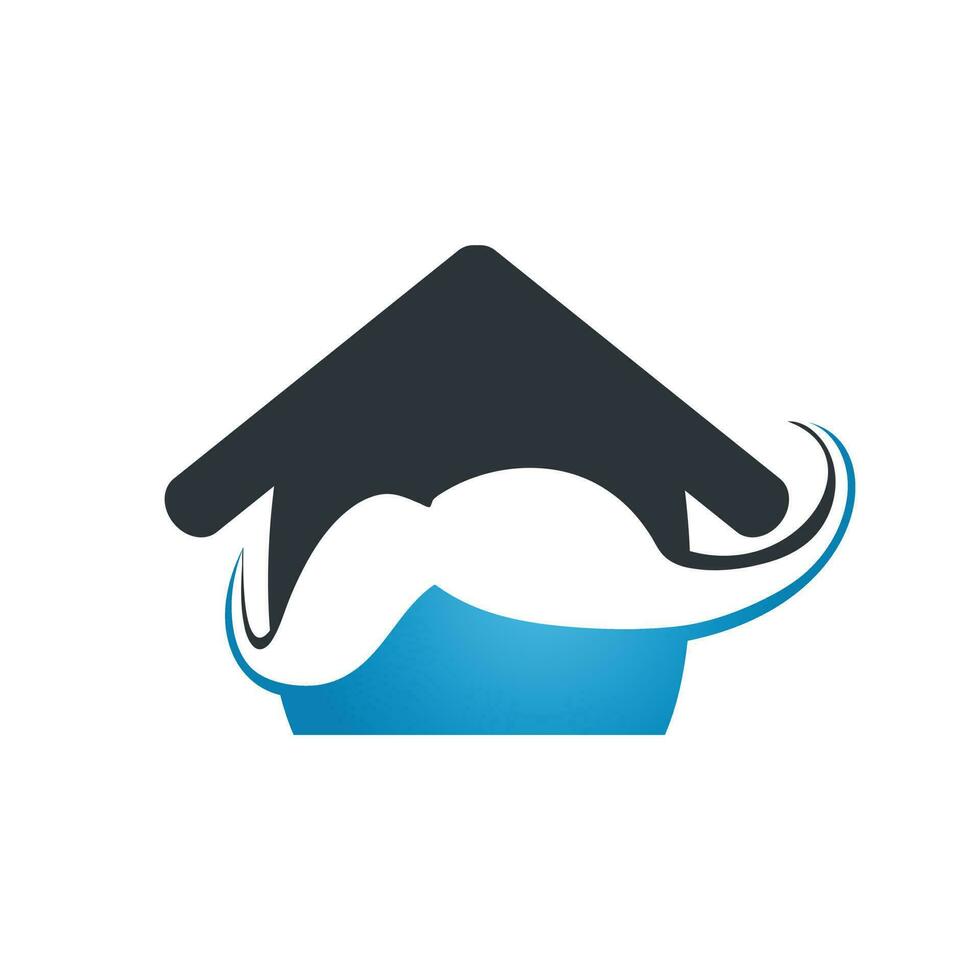 bigote y vector de icono de inicio. icono de vector de conciencia de cáncer movember. mes de concientización sobre el movimiento. señal.