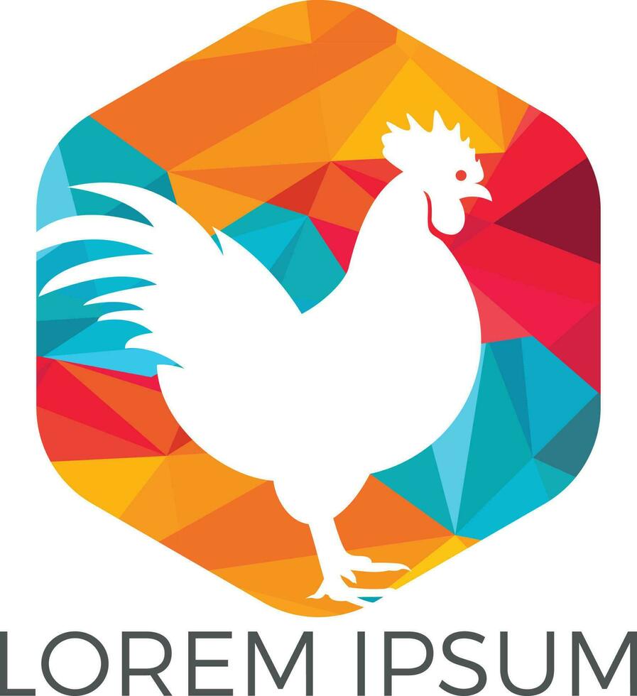 Rooster vector logo design.