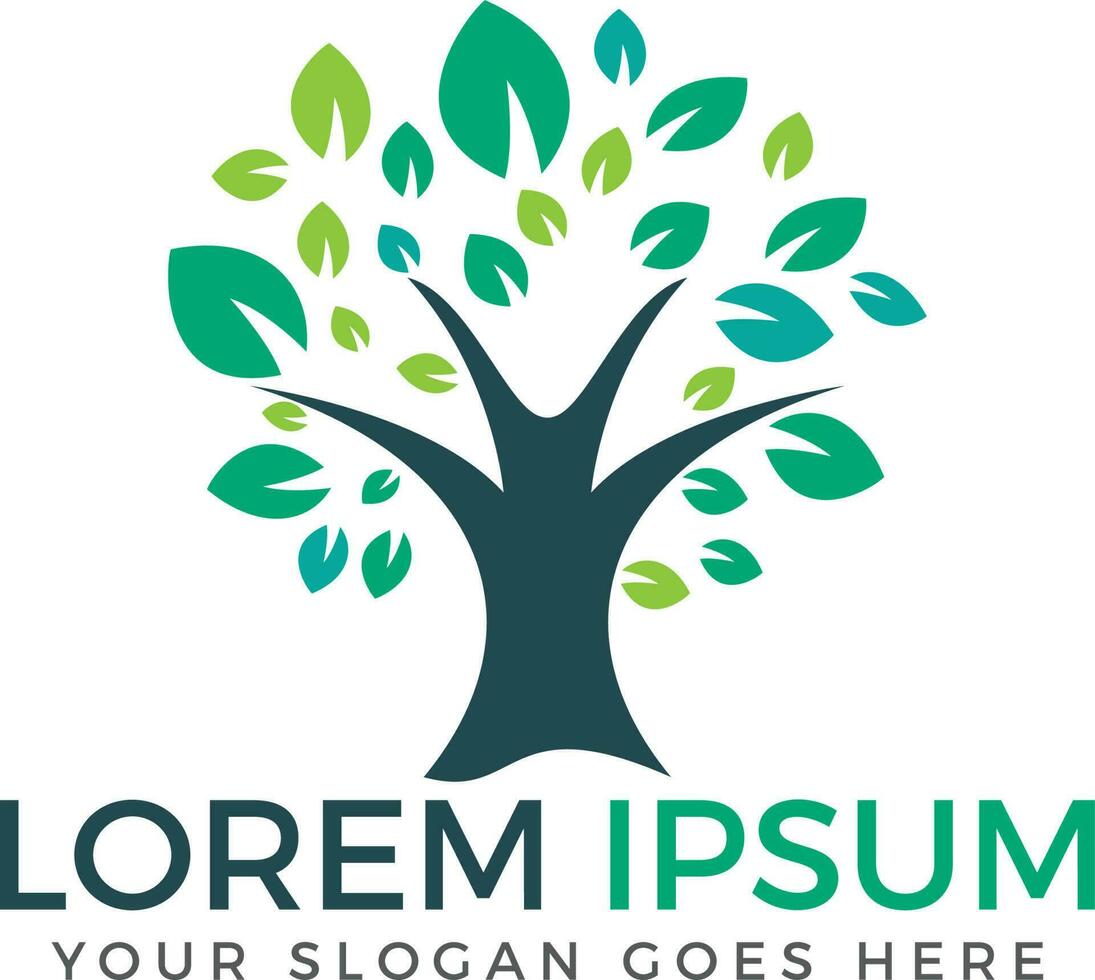 Circle green leaf ecology nature element vector logo. Leaf logo and abstract organic leaf logo.