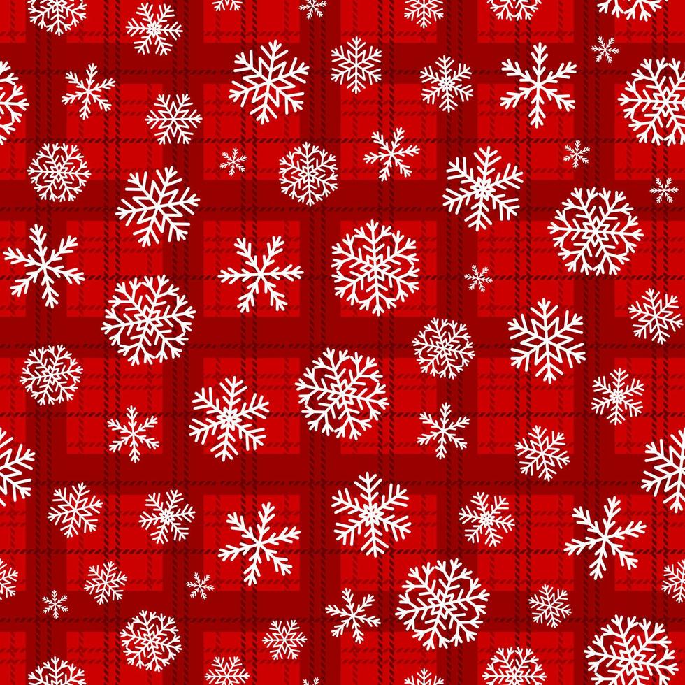 patrón de invierno con copos de nieve blancos. decoración navideña vector