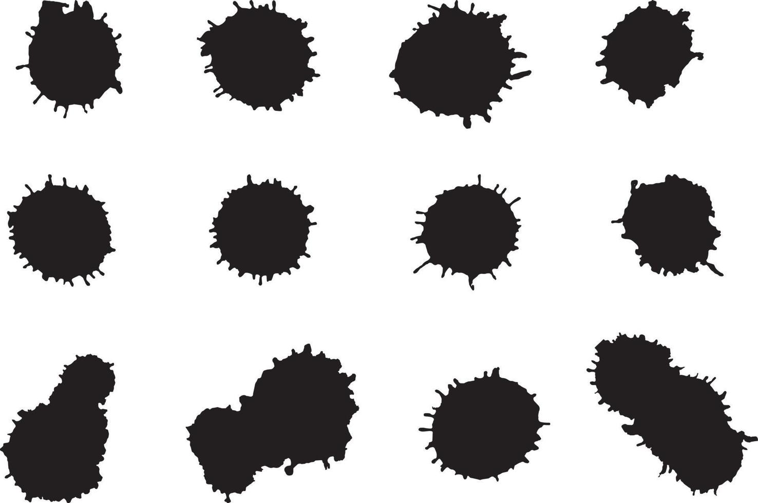 Black splash isolated on white background. Ink drops and splashes. vector