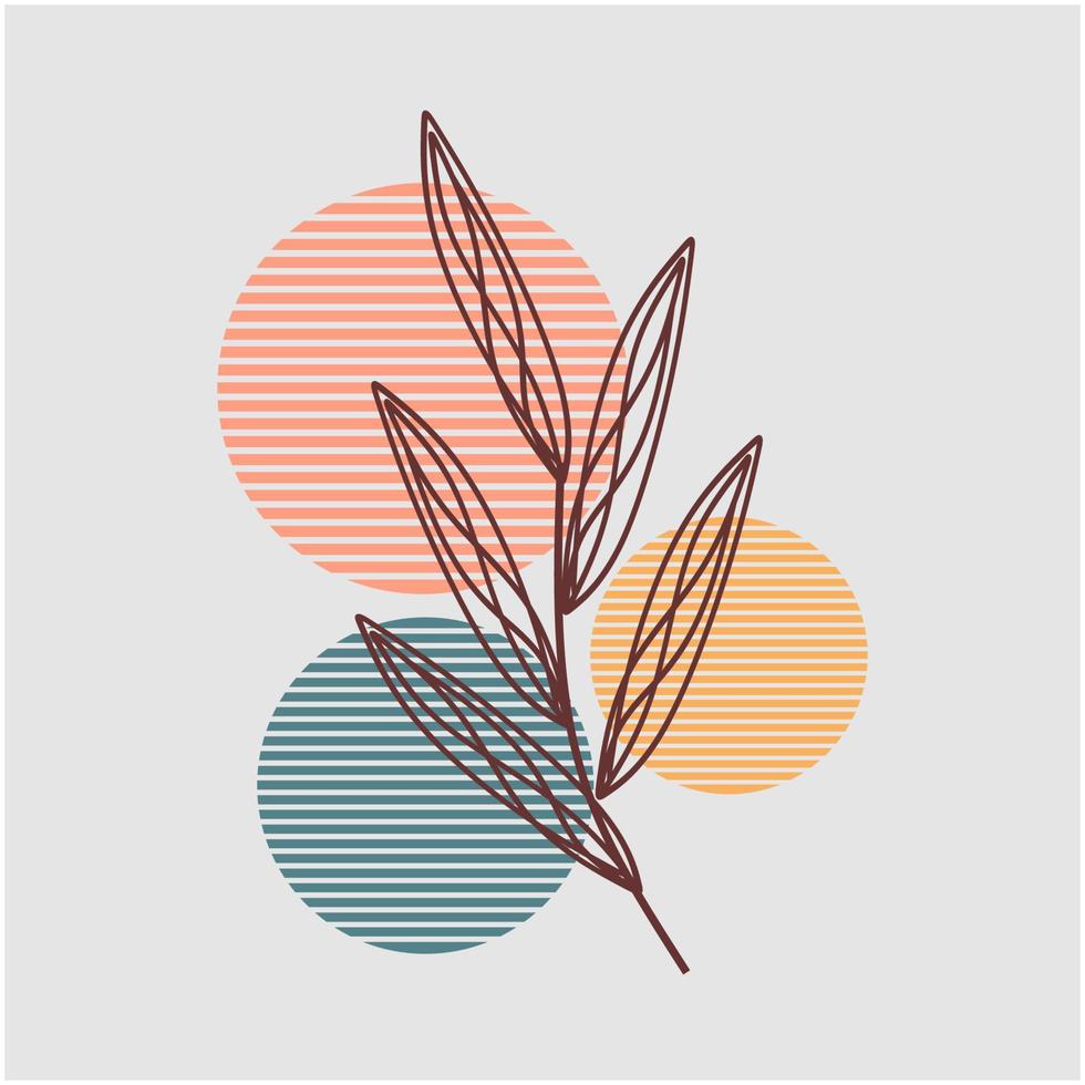 Floral flower simple aesthetic design vector