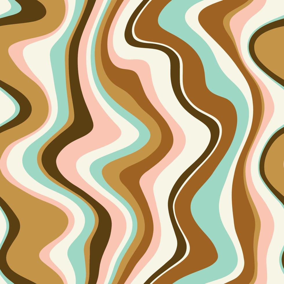 Seamless vector pattern with groovy psychedelic weaves.  Abstract weaves seamless vector pattern. Hippie background with waves, psychedelic groovy texture.