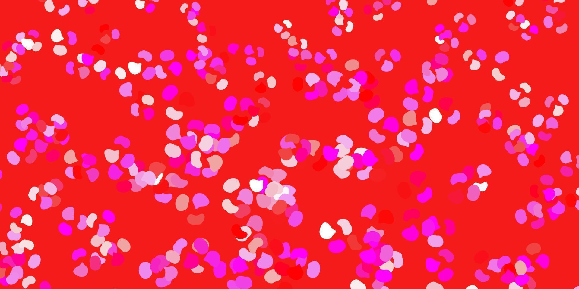 Fondo de vector rosa claro, rojo con formas aleatorias.