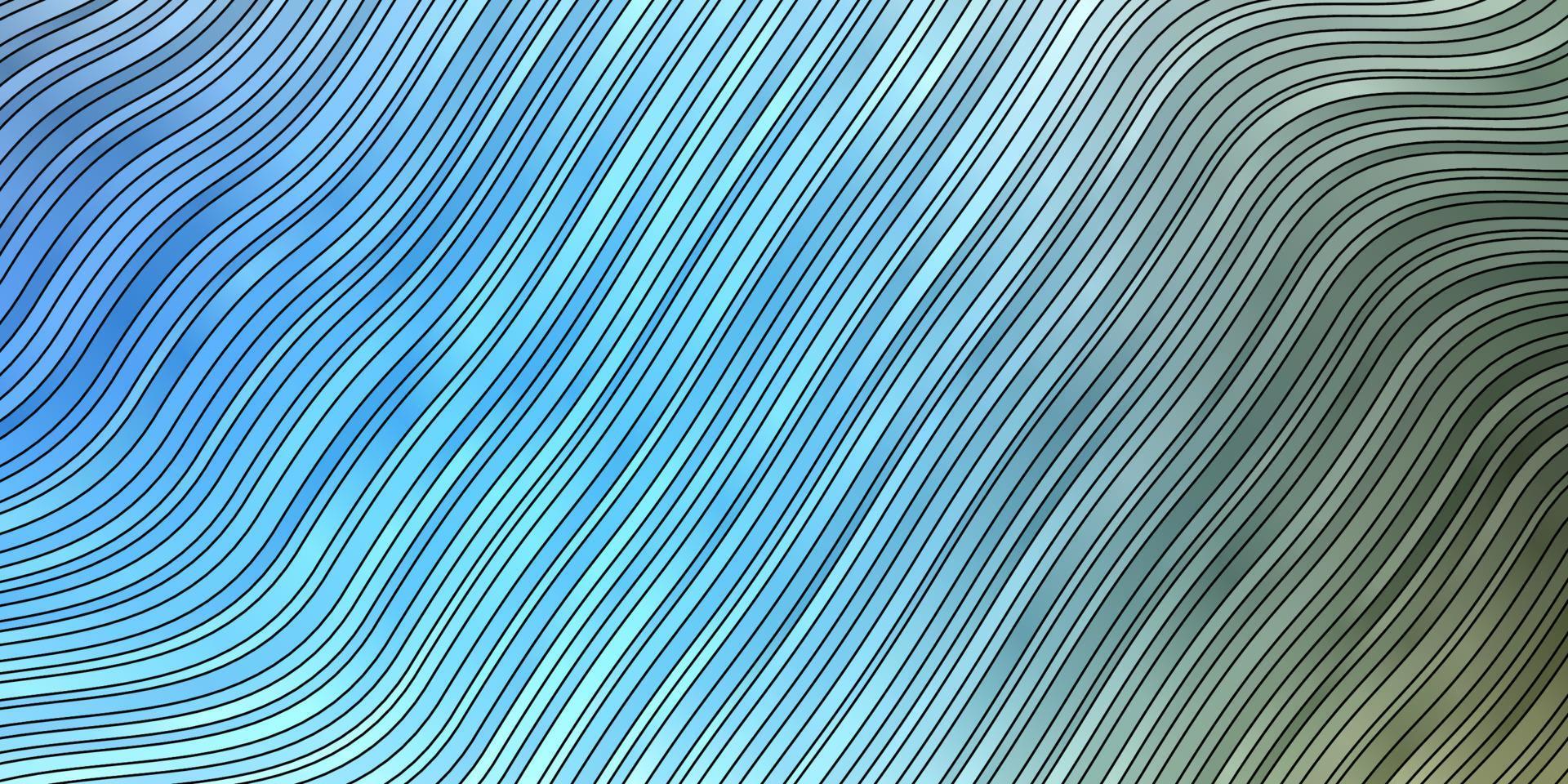 plantilla de vector azul claro, verde con líneas curvas.