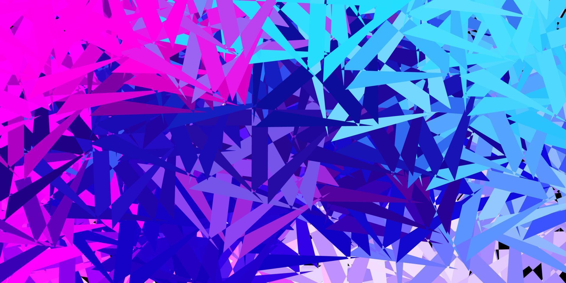 Dark pink, blue vector background with polygonal forms.