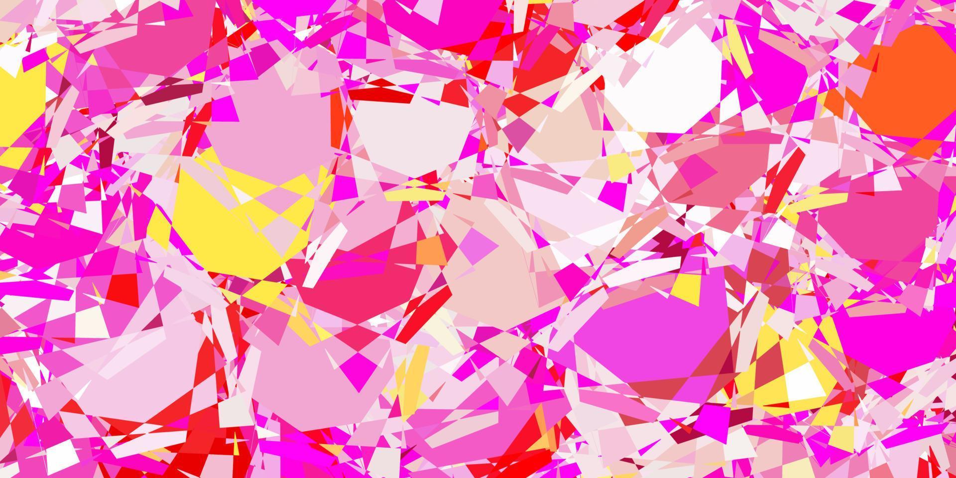 Light Pink, Yellow vector template with triangle shapes.