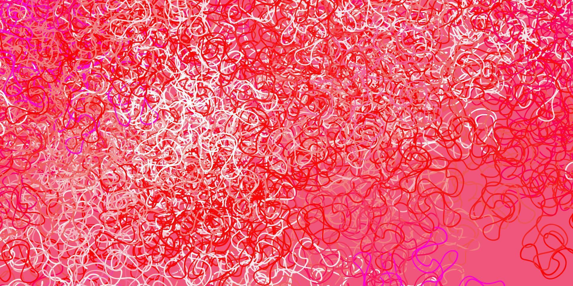 Light pink, red vector background with curves.