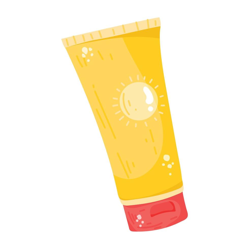 A flat sticker icon of sunblock vector