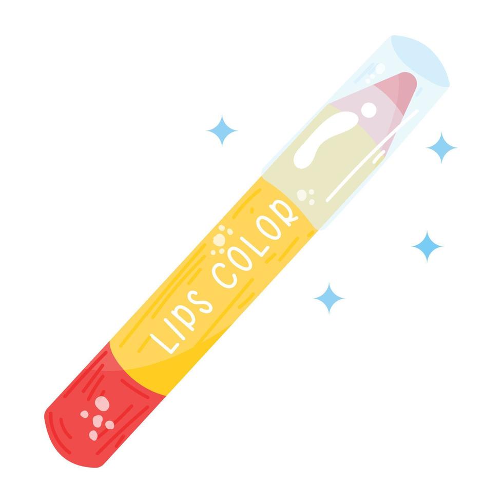 A scalable flat sticker of lip pencil vector