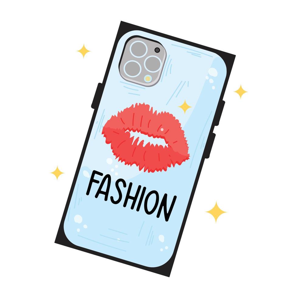 Download premium flat sticker of mobile cover vector