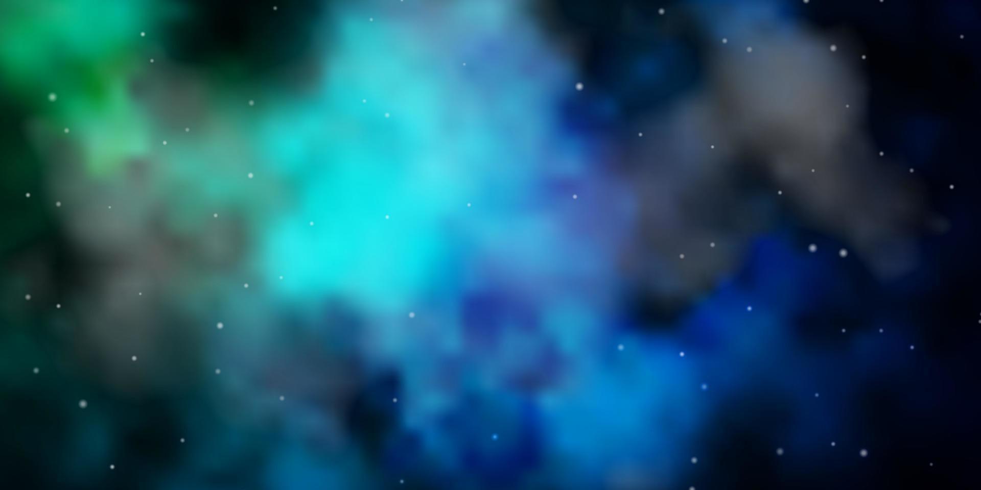 textura de vector azul oscuro, verde con hermosas estrellas.