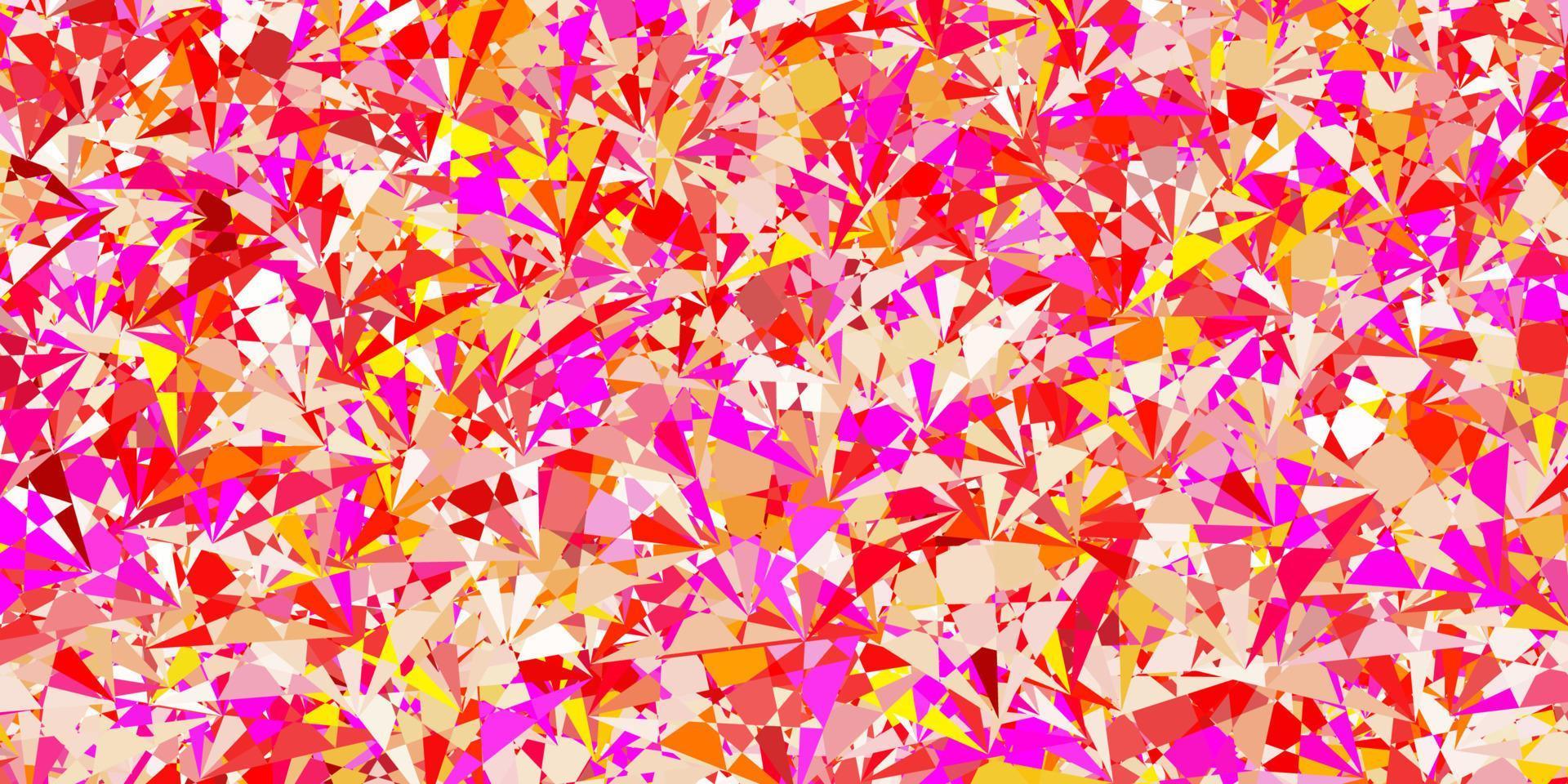 Light Pink, Yellow vector pattern with polygonal shapes.