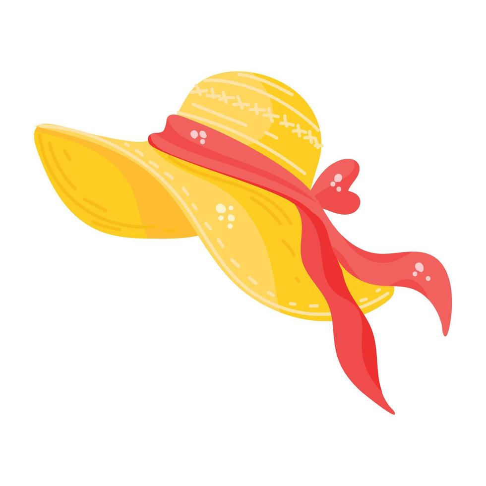 icono de etiqueta plana moderna de sombrero de playa vector