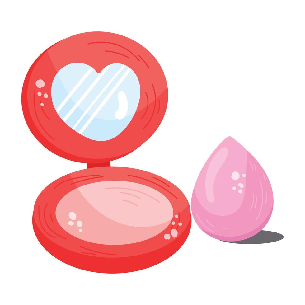 Check this flat sticker of compact powder vector