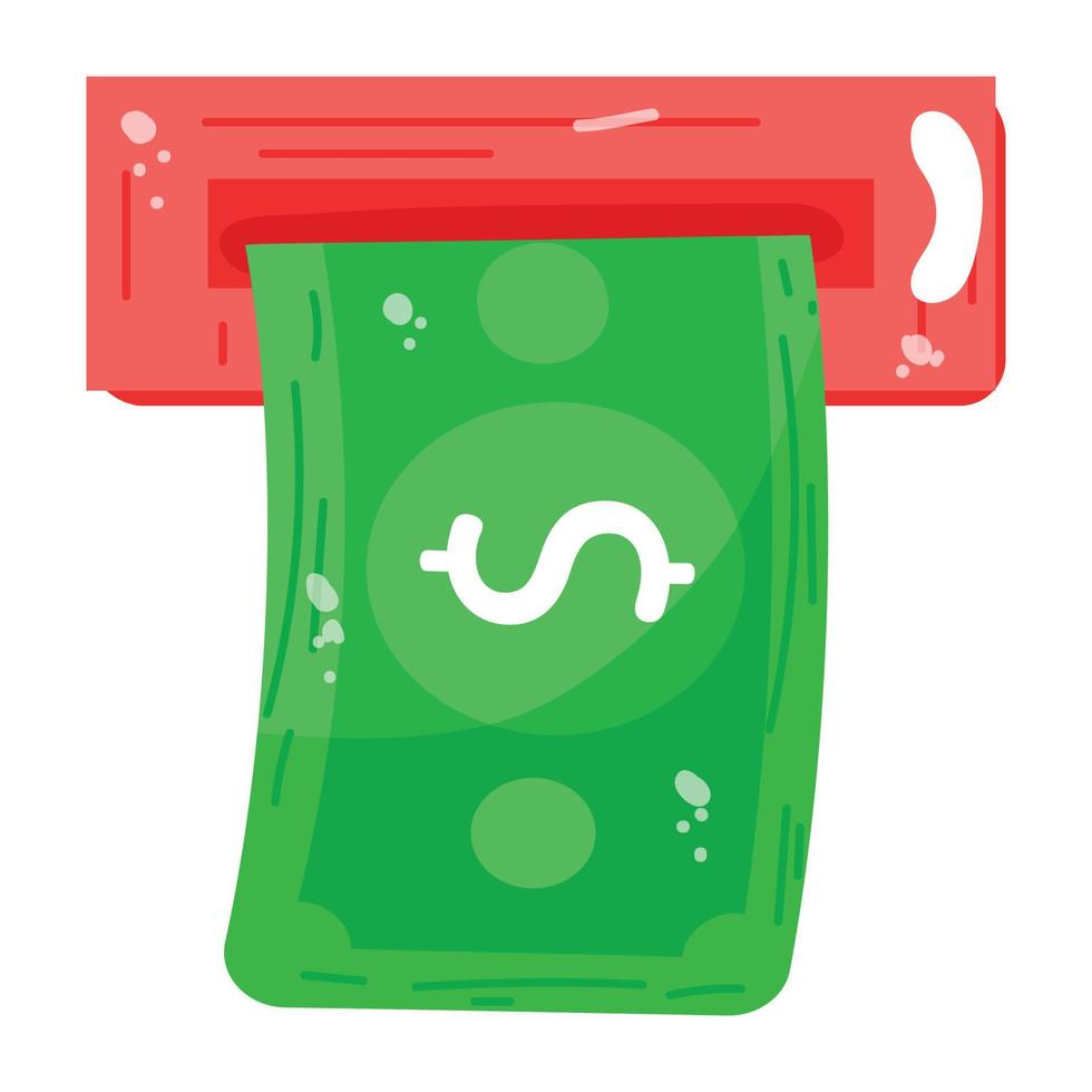 Ready to use flat sticker of cash withdrawal vector