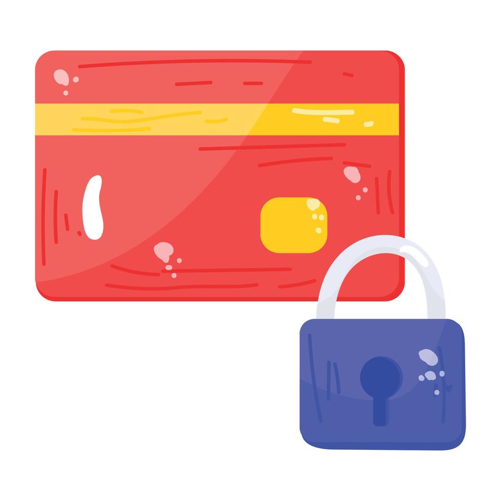 Secure card flat sticker icon vector