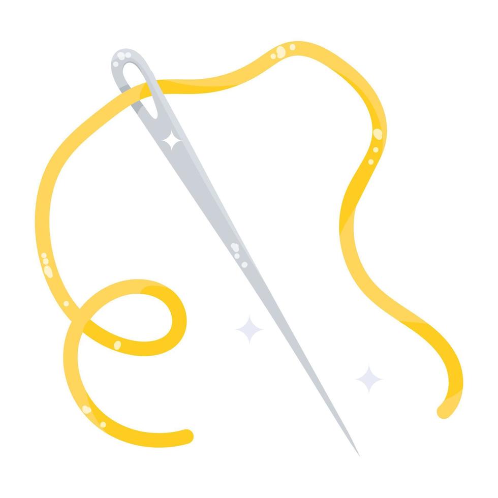 A flat sticker icon of needle vector