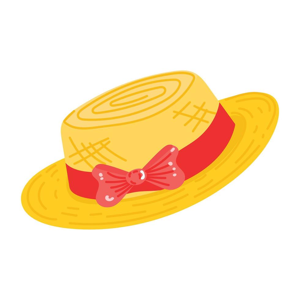icono de etiqueta plana moderna de sombrero de playa vector