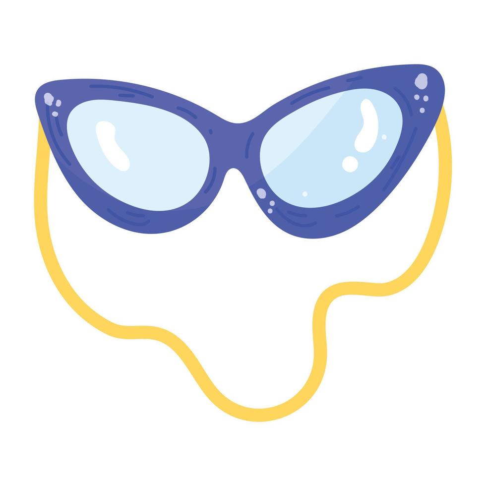 icono de etiqueta plana moderna de gafas de natación vector